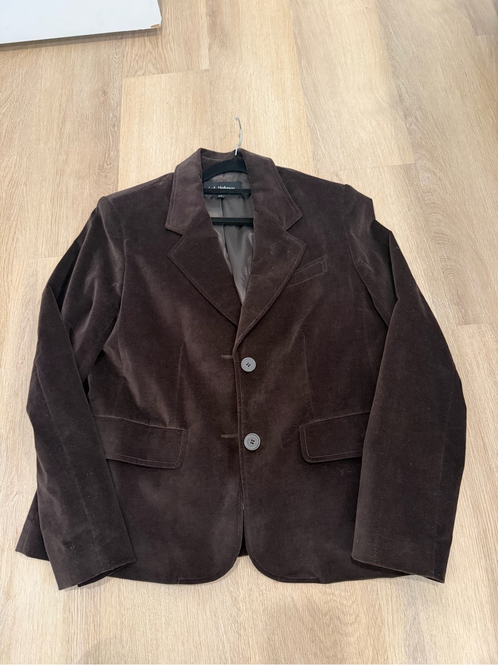 Women’s Dark Brown Velvet Blazer - Classic Two-Button
